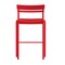 Emma and Oliver Rennes Armless Powder Coated Steel Stool with 2 Slat Back for Indoor-Outdoor Use